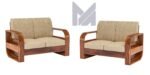 Sheesham Wood 4 Seater Sofa Set for Living Room Furniture Wooden Sofa Set 4 Seater for Home & Office (2+2 Sofa, Natural Finish) | 4 Person Sofa, Brown