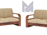 Sheesham Wood 4 Seater Sofa Set for Living Room Furniture Wooden Sofa Set 4 Seater for Home & Office (2+2 Sofa, Natural Finish) | 4 Person Sofa, Brown