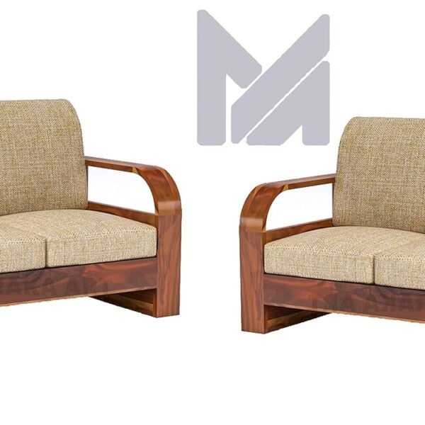 Sheesham Wood 4 Seater Sofa Set for Living Room Furniture Wooden Sofa Set 4 Seater for Home & Office (2+2 Sofa, Natural Finish) | 4 Person Sofa, Brown