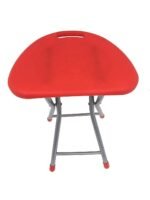 Small Folding Chair, Round Folding Stool, Outdoor Portable Folding Stool, Space Saving Chairs, Fold up Garden Chairs, X-Shaped Folding Metal Frame (Multi-Color, Pack of 1).