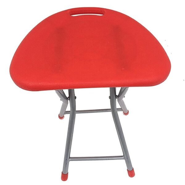 Small Folding Chair, Round Folding Stool, Outdoor Portable Folding Stool, Space Saving Chairs, Fold up Garden Chairs, X-Shaped Folding Metal Frame (Multi-Color, Pack of 1).