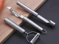 Solitude (Set of 3) Stainless Steel Vegetable Peeler Set Includes Apple Corer, Straight Julienne Peeler, Veggie Cutter & Slicer