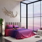 Stoa Paris 300TC UltraSatin Super Size Bedsheet with 2 Pillow Covers, 274cm x 274cm Ideal for King & Double Bed, Gentle on Skin & Hair, Fade & Wrinkle Resistant, Quick Dry, Skies of Paris - Pink