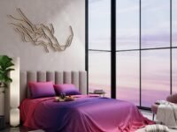 Stoa Paris 300TC UltraSatin Super Size Bedsheet with 2 Pillow Covers, 274cm x 274cm Ideal for King & Double Bed, Gentle on Skin & Hair, Fade & Wrinkle Resistant, Quick Dry, Skies of Paris - Pink