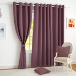 Story@Home 100% True Blackout Door Curtains 7 Feet Long Set of 1 | Plain Design | Room Darkening Curtain | Thermal Insulated Curtains for Living Room, Bedroom | (116 x 215 cm, Burgundy)