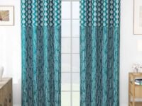 Story@Home Door Curtains 7 Feet Long Set of 2 | Damask Printed | Medium Room Darkening Curtain | Curtains for Living Room | (118 x 215 cm, Blue & White) | Perfect for Home Decor
