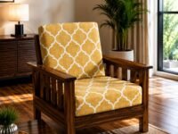 Stretchable/Spandex Printed Sofa Slip Cover, Pack of 10 Sofa seat Covers can use for livingroom, Couch, Wooden Sofas & Offices (Yellow Geometrical)