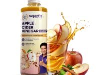 Sugar.fit Apple Cider Vinegar with The Mother raw, unfiltered & unpasteurised ACV Infused with Turmeric & Cinnamon, helps boost immunity, digestion, manage weight, reduce bloating, supports healthy skin and hair - 500ml (Pack of 1)