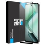 SupCares Tempered Glass for iQOO Z9X and Vivo T3X (6.72 Inch) With Installation Kit | 9H Edge to Edge Screen Protector | Black