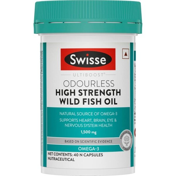 Swisse Fish Oil with 1500mg Omega 3 - One Capsule Per Serving, Highest Omega-3 Content, Manufactured In Australia - 40 Days Pack