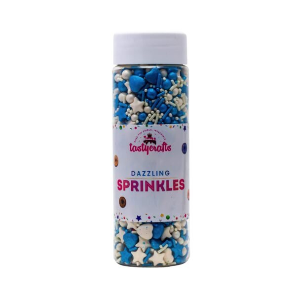 Tastycrafts Mix Metallic Sprinkles, 100 GM | Edible Sprinkle | Colorful Dazzling Sprinklefetti | Baking Cake Items | Candy Toppers for Cake, Cupcake, Dessert, Pastry, Cookies Decorations - DM 017
