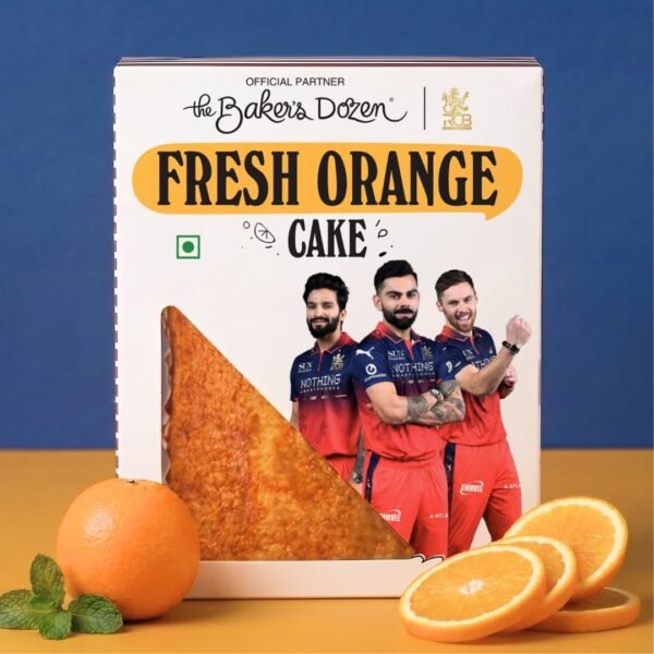 The Baker's Dozen Handmade Fresh Orange Cake | Made with Fresh Orange Juice | Zero Palm Oil | Zero Trans Fat | Zero Artificial Colours | Handcrafted with Love by Aditi Handa - Chef & Co-Founder | Pack of 1 X 150g