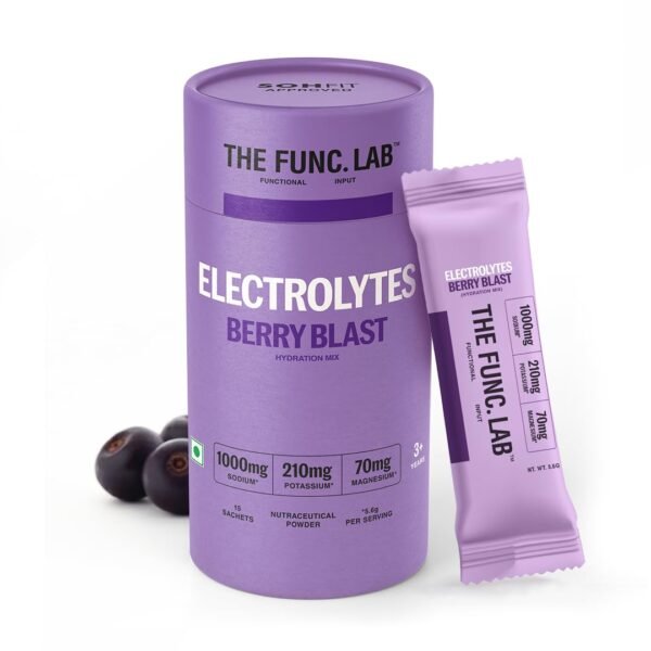 The Func. Lab Daily Electrolytes - Salty Berry Blast | 15 Sachets | Instant Hydration Powder with Sodium, Potassium, Magnesium | Sugar-Free, No Preservatives | Instant Energy, Performance & Recovery Drink