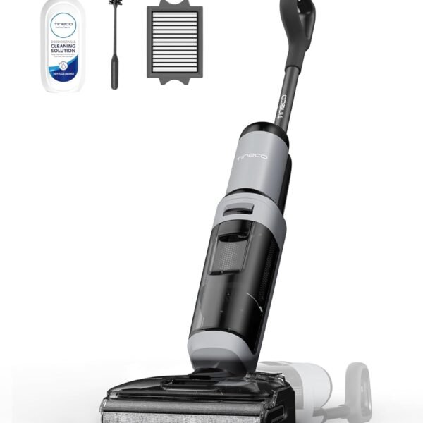 Tineco Floor ONE i5 Stretch Plus 2 Smart Cordless Wet & Dry Vacuum Cleaner & Mop for Hard Floors, 180° Flat Design, Clean Tough Stains & Pet Hair, Self-Cleaning Brush, 2 Yr Warranty