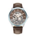Titan Maritime Automatic Anthracite and Brown Bi-Colour Dial Brown Leather Strap Watch for Men - NT1793KL02