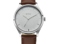 Titan Men's Classic Watch: Gradient Dial & Sleek Markings with Leather Strap-NS1802SL13