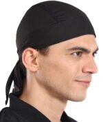 Tough Headwear Sweat Wicking Cooling Helmet Liner - Do Rag Skull Cap Beanie for Men & Women. Pirate Hat Bandana & Head Wrap for Motorcycling, Running, Hiking, Cooking & Outdoor Activities. Stretchy &