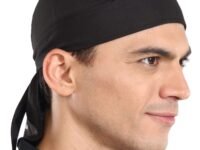 Tough Headwear Sweat Wicking Cooling Helmet Liner - Do Rag Skull Cap Beanie for Men & Women. Pirate Hat Bandana & Head Wrap for Motorcycling, Running, Hiking, Cooking & Outdoor Activities. Stretchy &