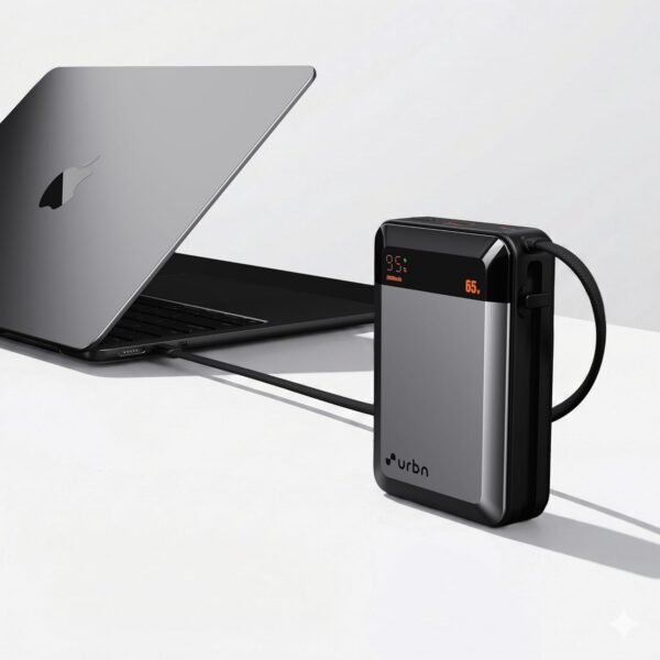 URBN 20000 mAh 65W Ultra Volt Power Bank | Dual Output | PD + QC Compatible | LED Display | Two-Way Fast Charge | Pass-Through Charging | for MacBook Air, iPhone, Samsung, Android & More (Grey)