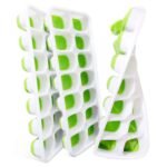 Vehhe Ice Cube Trays Freezer 3 Pack Reusable Silicone 14-Ice Cube Molds with Spill-Resistant
