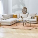 WAYSIDE Tangle Solid Sal Wood Fabric 5- to 6-Person Sofa Corner Sectional Modular L Shape Sofa Set For Living Room,Natural