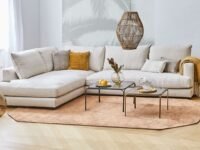 WAYSIDE Tangle Solid Sal Wood Fabric 5- to 6-Person Sofa Corner Sectional Modular L Shape Sofa Set For Living Room,Natural