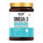 WOW Life Science Omega-3 Fish Oil 1300 mg Triple Strength - 550mg EPA & 350mg DHA for Joints, Heart & Brain Health - 180 Capsules