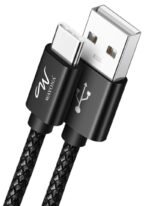 Wayona Type C 3Meter Nylon Braided 65W/3A Fast Charging USB C Long Cable Compatible for Samsung Galaxy S24, S23, S22, iPhone 15 Series, Android Auto, Apple CarPlay (10 FT Pack of 1, Black)