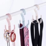 Wolpin 3-Piece 360° Rotating Clothes Hanger Set | Multi-Purpose Wardrobe Hooks for Bags, Scarves, Coats & Clothes (Plastic)