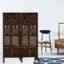 Wooden Room Partition for Living Room, Wood Screen Separator and Wooden Room Dividers, Studio Wall Panel 5 Feet with Stands for Living Room/Bedroom/Office/Restaurant/(Brown) (2 Panels)