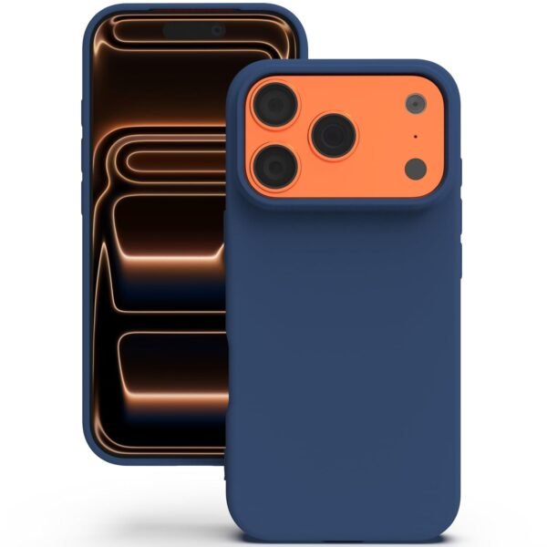 YATWIN Silicone Case for iPhone 17 Pro, Soft-Touch, Shockproof, DustProof, Antiskid Phone Cover for Apple iPhone 17 Pro - Dark Blue
