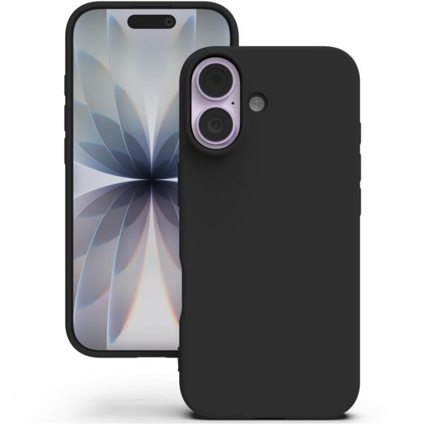 YATWIN Silicone Case for iPhone 17, Soft-Touch, Shockproof, DustProof, Antiskid Phone Cover for Apple iPhone 17 - Black