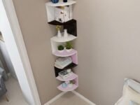 Zig Zag Engineered Wood Floating Corner Rack Shelves for Living and Bedroom Decoration (MDF- Medium Density Fiber) Corner Décor(Many colors are available) (Large, Multicolor)