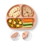 a baby cherry - Suction Plates for Baby & Toddler | Silicone Plates for Babies | BPA Free | Divided Plate for Kids Self Feeding 6M ~24 M
