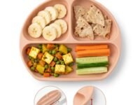 a baby cherry - Suction Plates for Baby & Toddler | Silicone Plates for Babies | BPA Free | Divided Plate for Kids Self Feeding 6M ~24 M