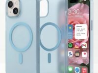 amazon basics Luxury Paper Thin Case Cover for iPhone 15 | Matte Finish | Compatible with magsafe | (Blue, iPhone 15)