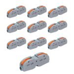 amiciTools Fast Wire Clip Connector, Fixed Wire Terminal Blocks 1-to-1 Connector Pack of 10 – Quick connect, Tool-Free Installation, Ideal for Electrical Wiring and DIY Projects