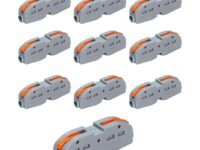 amiciTools Fast Wire Clip Connector, Fixed Wire Terminal Blocks 1-to-1 Connector Pack of 10 – Quick connect, Tool-Free Installation, Ideal for Electrical Wiring and DIY Projects