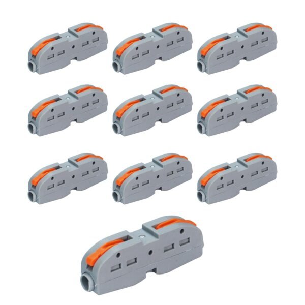 amiciTools Fast Wire Clip Connector, Fixed Wire Terminal Blocks 1-to-1 Connector Pack of 10 – Quick connect, Tool-Free Installation, Ideal for Electrical Wiring and DIY Projects