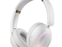 boAt Rockerz 480, RGB LEDs,6 Light Modes, 40mm Drivers,Beast Mode, 60H Battery, ENx Tech, Stream Ad Free Music via App Support, Bluetooth Headphones, Wireless Over Ear Headphone with Mic (White Sabre)