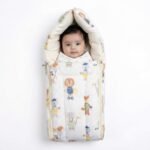 haus & kinder 3 in 1 Baby Sleeping Bag & Carry Nest | Cotton Bedding Set for Infants & New Born Baby | Portable/Travel & Skin Friendly | 0-6 Months (Jungle Party)