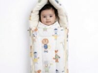 haus & kinder 3 in 1 Baby Sleeping Bag & Carry Nest | Cotton Bedding Set for Infants & New Born Baby | Portable/Travel & Skin Friendly | 0-6 Months (Jungle Party)
