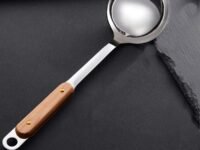 store Stainless Steel Long Pot Soup Spoon Ladle with Wooden Handle for Hotel ,Kitchen, Restaurant