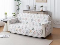 House of Quirk 'Mughal Series' Anti-Slip Sofa Cover Mat with Pocket | Polyester Couch Protector for Pets, Kids & Spills (Baghe Bahar, 180x170cm, Three Seater)