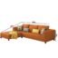 Casaliving Minta LHS 4 Seater L Shape Sofa Set for Living Room (Orange Fabric) Premium Fabric Sofa
