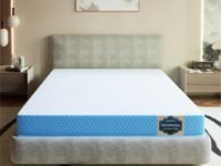 SleepyHug AirCell Ortho Spinex Plus 4 inch HR Foam Mattress | 3 Zones Support |5 Years Warranty | Back Pain Relief |Spine Alignment | King Bed Size Light Blue (LxWxH -75x72x4 Inch)