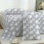 Story@Home 190 TC Cotton Double Bedsheet Set with 2 Pillow Covers | Soft Breathable Fabric | 250 x 225 cm Double Bed Sheet |Grey Geometric Printed Bedding for Bedroom