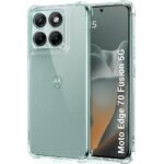 TheGiftKart Crystal Clear Back Cover Case for Motorola Moto Edge 70 Fusion 5G | Shockproof Soft TPU Case | Cushioned Edges for Ultimate Protection Back Cover Case (TPU, Transparent)
