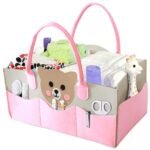 MOM CARE Baby Diaper Storage Organizer Nappies Bag For Mother Stylish Storage Bag For All Newborn Baby Products Nursery Basket -Pink, Non woven