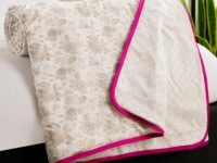 Story@Home Dohar Double Bed Cotton 100% | 150GSM 225 x240 cm Quilt AC Blanket for Summer | AC Comforter Double Bed | Baby Pink & White, Floral Reversible Design Duvet | All-Season Blanket